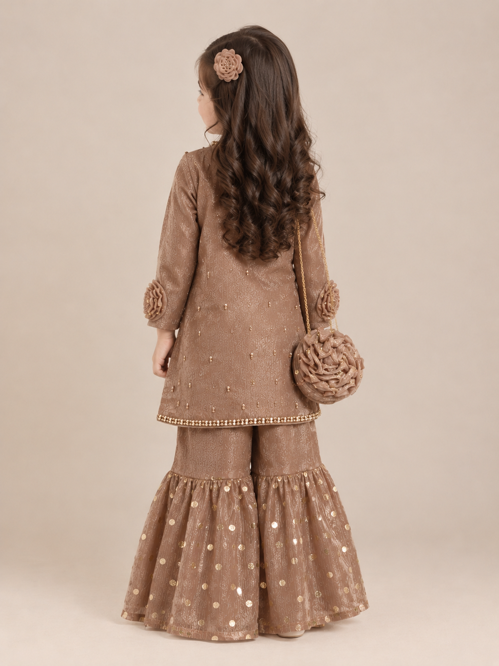 Brown Gharara 3 piece set
