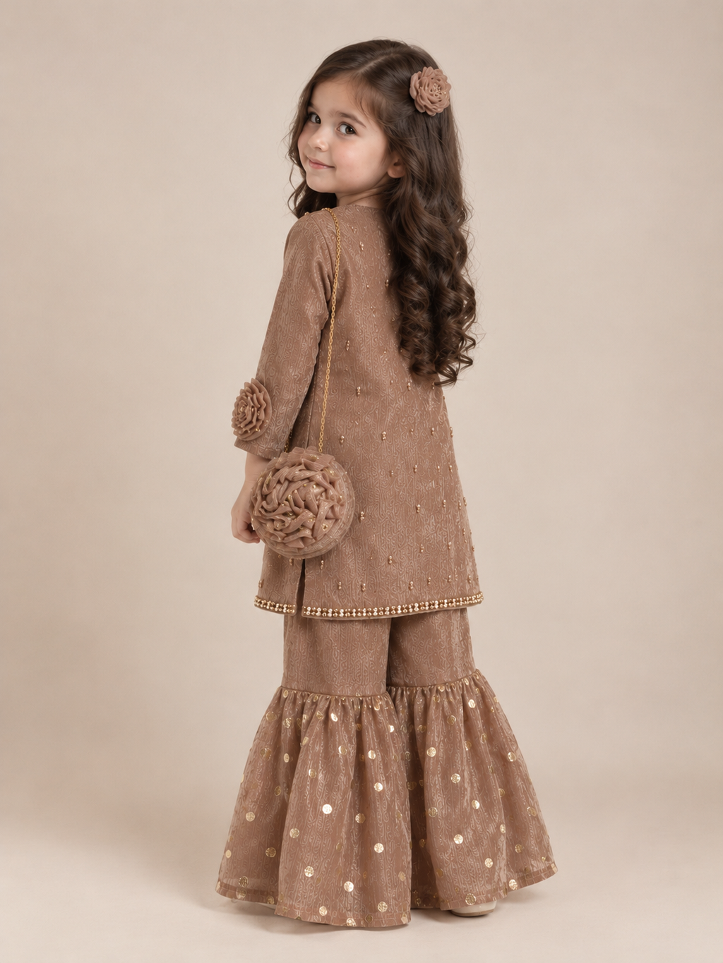 Brown Gharara 3 piece set